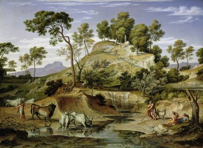 Landscape with Shepherds and Cows at the Spring, 1832-34 by Joseph Anton Koch